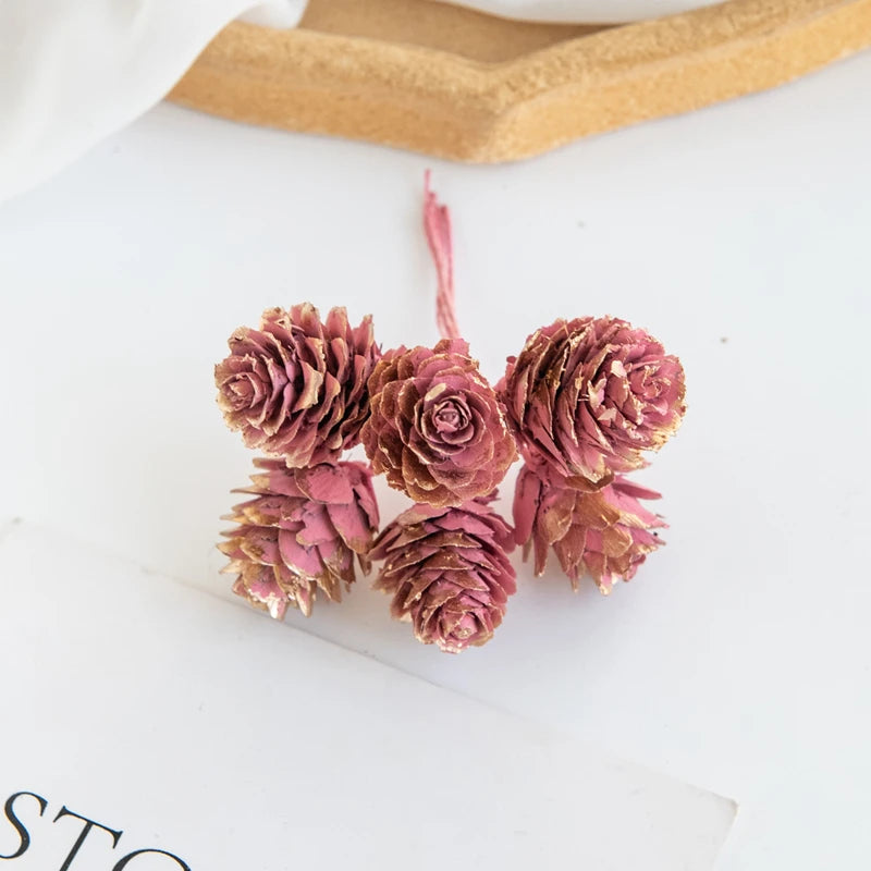 Artificial Plants Golden Fake Pinecone