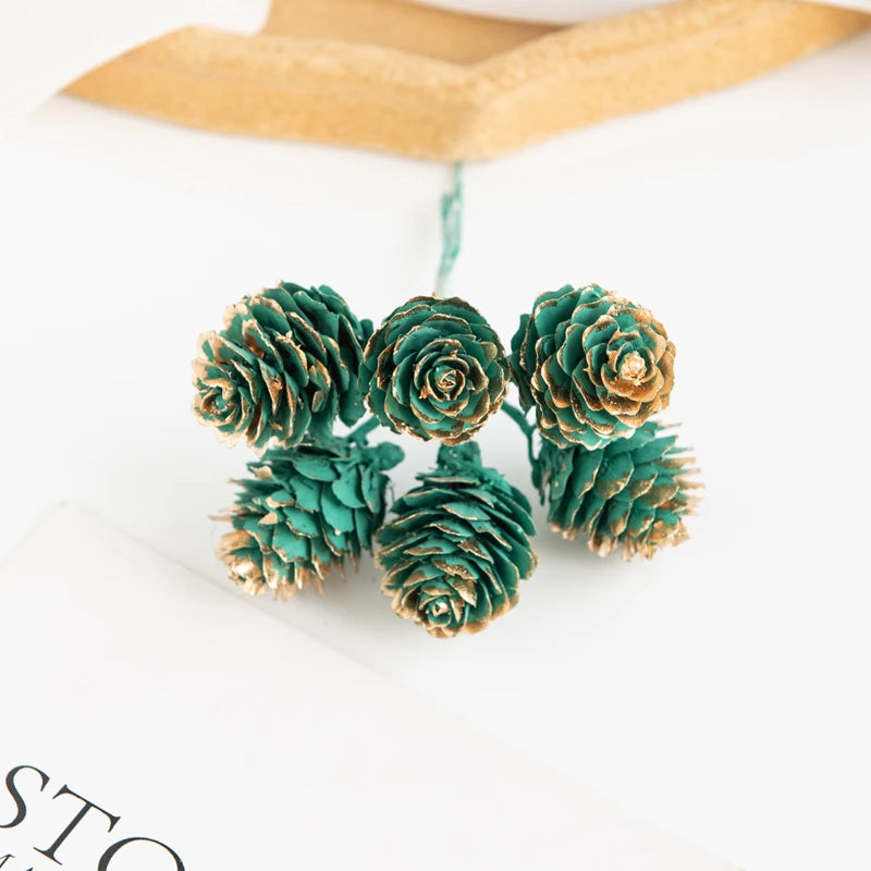 Artificial Plants Golden Fake Pinecone