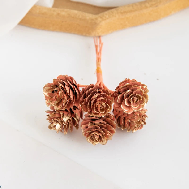 Artificial Plants Golden Fake Pinecone