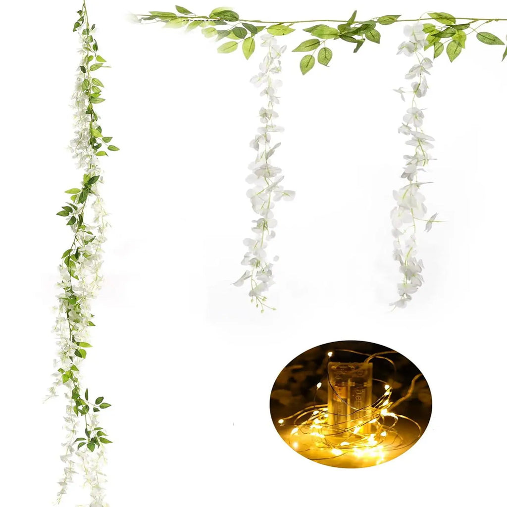 2 Meter LED light Artificial Leaf Flowers