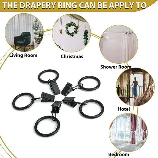 Curtain Clips Set Hanger Hooks Retro Classic Drapes Tie Buckles Home Bedroom Bathroom Decorative Curtain Clips Various Size