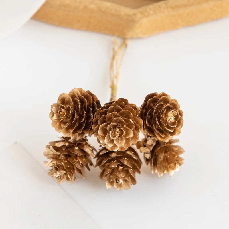 Artificial Plants Golden Fake Pinecone