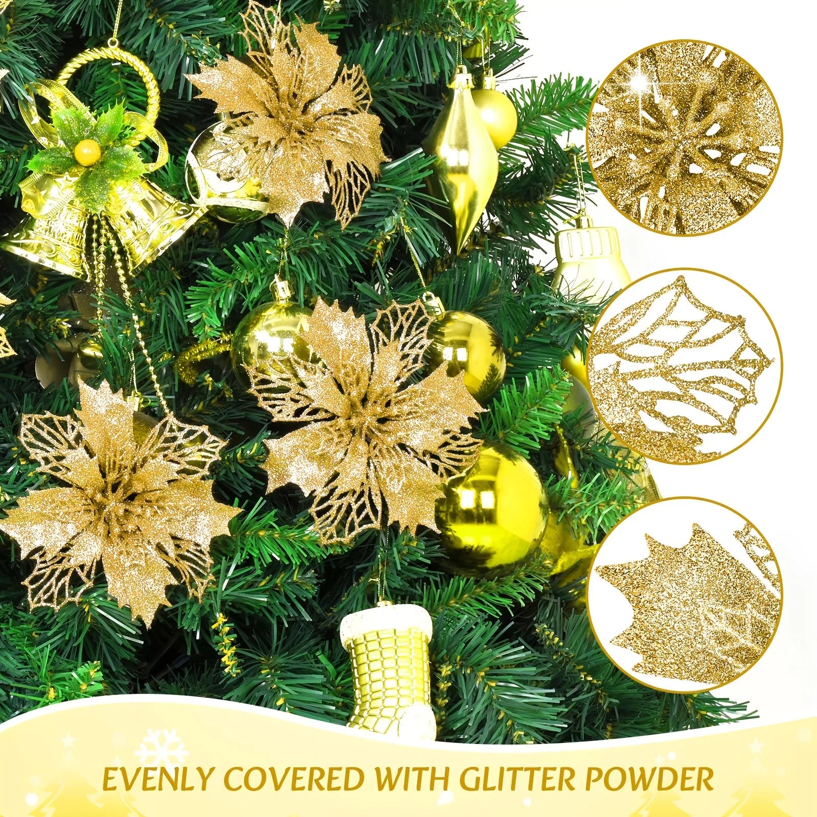 14pcs 11cm Artificial Flowers – Xmas Decor