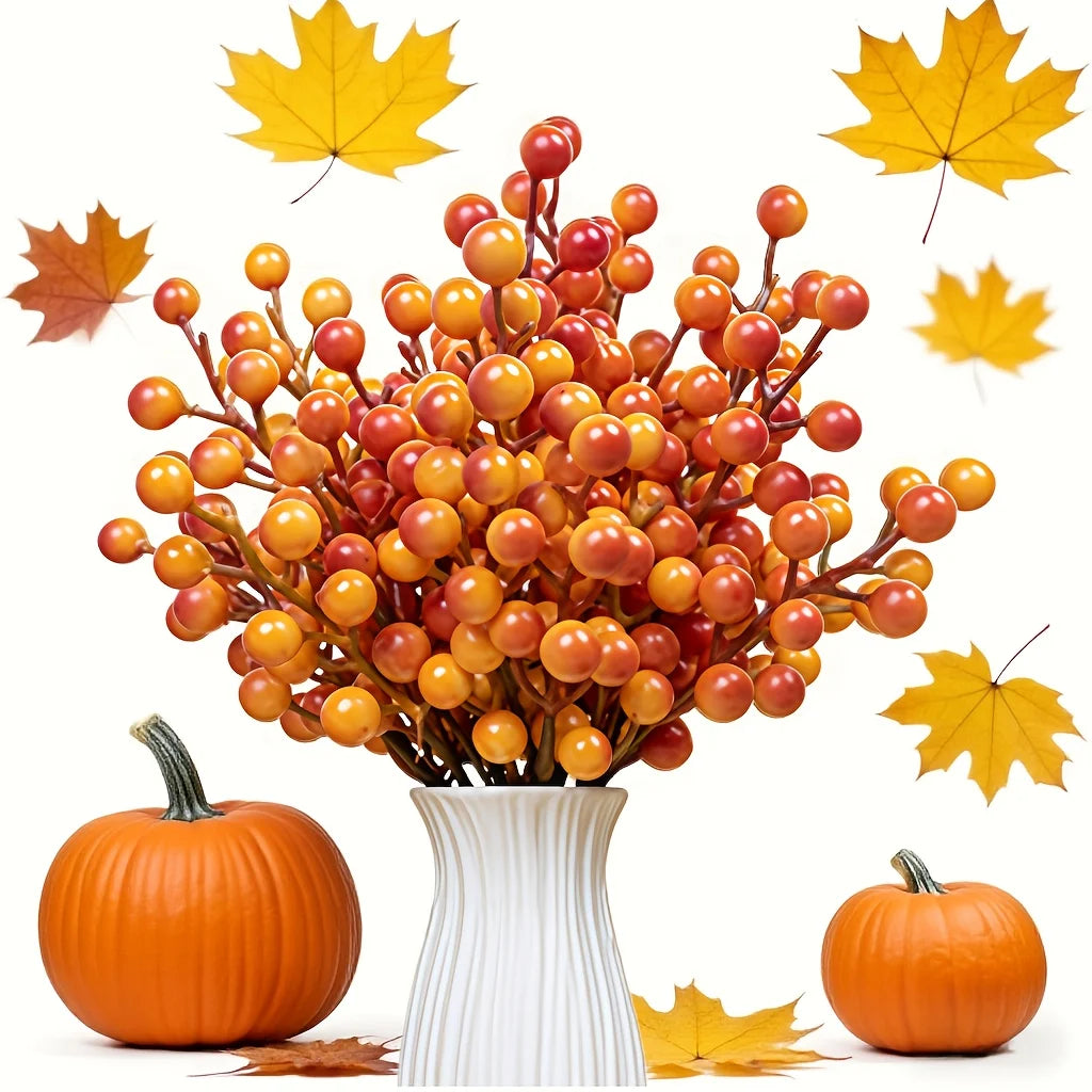 12pcs Artificial Yellow Berry Bouquet