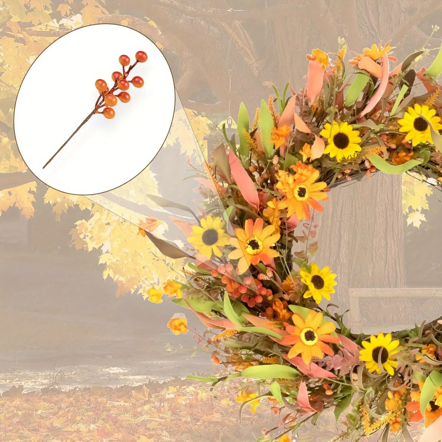 12pcs Artificial Yellow Berry Bouquet