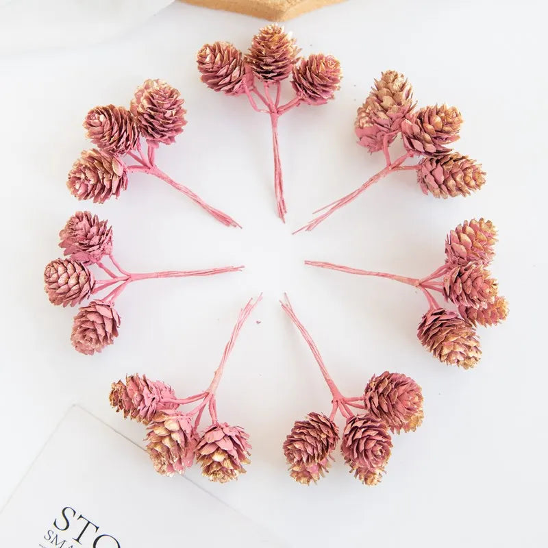 Artificial Plants Golden Fake Pinecone