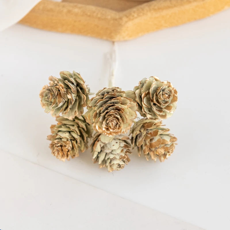 Artificial Plants Golden Fake Pinecone