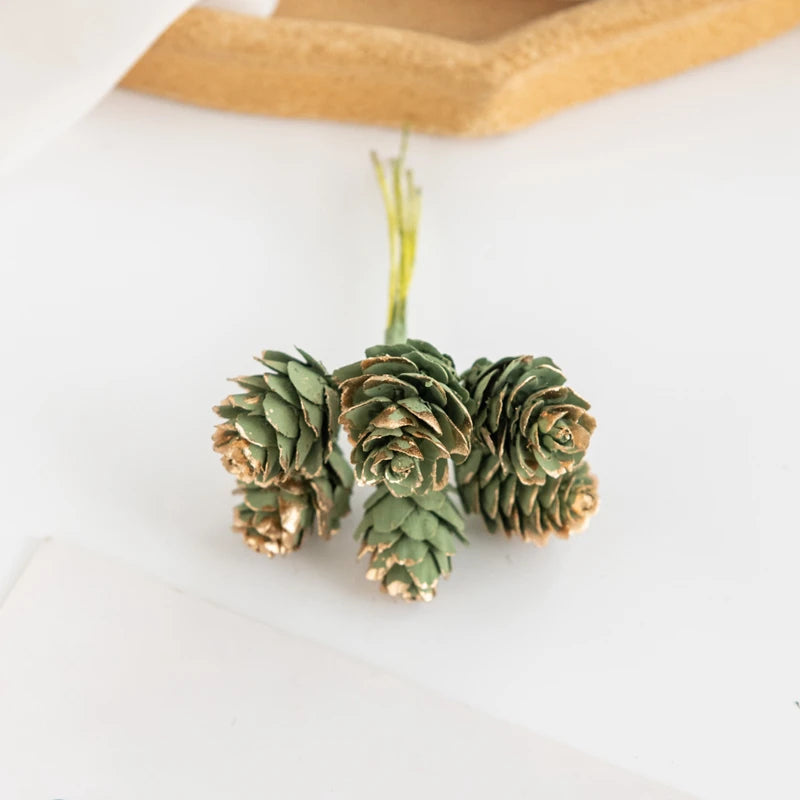 Artificial Plants Golden Fake Pinecone
