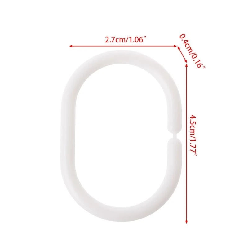 12pcs Shower Curtain Hook Hanger