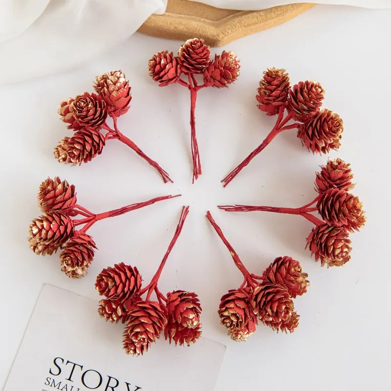 Artificial Plants Golden Fake Pinecone